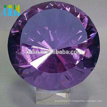 Presse-papiers de diamant en cristal violet de haute qualité pour les souvenirs de mariage